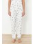 Kadın Moda Şık Bisiklet Yaka Boru Paça Kısa Kol Yıldız Desenli Örme Pijama Takımı 5