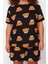 Kadın Moda Büyük Beden Bisiklet Yaka Geniş Paça Kısa Kol Ayıcık Baskılı Pamuklu Örme Pijama Takımı 1