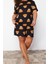 Kadın Moda Büyük Beden Bisiklet Yaka Geniş Paça Kısa Kol Ayıcık Baskılı Pamuklu Örme Pijama Takımı 2