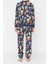 Kadın Moda Şık Bisiklet Yaka Boru Paça Uzun Kol Nakışlı Desenli Sweatshirt-Jogger Örme Pijama Takımı 3