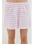 Kadın Moda Şık Bisiklet Yaka Boru Paça Kısa Kol Pamuklu Ayıcık Baskılı Örme Pijama Takımı 3