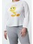 Tarz Rahat Büyük Beden Uzun Kollu Boru Paça Tweety Örme Pijama Takımı 1