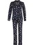 Tarz Rahat Uzun Kollu Boru Paça Pamuk Penguen Desenli Kış Temalı Örme Pijama Takımı 4