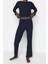 Tarz Rahat Uzun Kollu Geniş Paça Lastikli Fitilli Örme Pijama Takımı 4