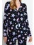 Tarz Rahat Uzun Kollu Boru Paça Pamuk Galaksi Desenli Gömlek-Pantolon Pijama Takımı 3