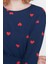 Tarz Rahat Uzun Kollu Boru Paça %100 Pamuklu Kalpli Örme Pijama Takımı 3