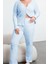 Tarz Rahat Büyük Beden Uzun Kollu Boru Paça Fırçalı Soft Fitilli Hırkalı Örme Pijama Takımı 4
