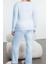 Tarz Rahat Büyük Beden Uzun Kollu Boru Paça Fırçalı Soft Fitilli Hırkalı Örme Pijama Takımı 5