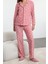 Tarz Rahat Uzun Kollu Boru Paça Kış Temalı Cepli Polar Kışlık Örme Pijama Takımı 4