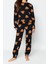Tarz Rahat Uzun Kollu Boru Paça Pamuklu Ayıcık Desenli Örme Pijama Takımı 1