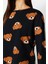 Tarz Rahat Uzun Kollu Boru Paça Pamuklu Ayıcık Desenli Örme Pijama Takımı 2