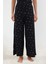 Tarz Rahat Kısa Kollu Geniş Paça Çiçekli Örme Pijama Takımı 3