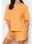 Tarz Rahat Kısa Kollu Boru Paça Pamuklu Kalp Desenli T-Shirt-Şort Örme Pijama Takımı 2
