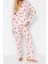 Tarz Rahat Uzun Kollu Boru Paça Pamuklu Çizgili Kaplan Desenli Gömlek-Pantolon Pijama Takımı 4