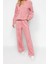 Tarz Rahat Uzun Kollu Boru Paça Wellsoft Kapüşon Kulak Detaylı Kışlık Örme Pijama Takımı 4