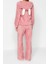 Tarz Rahat Uzun Kollu Boru Paça Wellsoft Kapüşon Kulak Detaylı Kışlık Örme Pijama Takımı 5