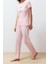 Tarz Rahat Kısa Kollu Boru Paça Baskılı Puantiyeli Örme Pijama Takımı 1