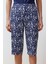 Tarz Rahat Kısa Kollu Boru Paça Baskılı Fitilli Kapri Örme Pijama Takımı 5