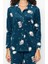 Tarz Rahat Uzun Kollu Boru Paça Penguen Desenli Polar Kışlık Örme Pijama Takımı 2