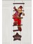 Yılbaşı Noel Baba Ahşap Merdiven, Kırmızı, Dekorasyon ve Süsleme İçin 40-78 Cm 1