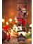 Yılbaşı Noel Baba Ahşap Merdiven, Kırmızı, Dekorasyon ve Süsleme İçin 40-78 Cm 2