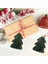 Yılbaşı Çam Ağacı Tasarımlı Hediye Etiketi, Delikli Yeniyıl Paketleme Kartı, 50 Adet, 5,5 x 8 cm 3