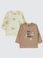 Erkek Bebek 2'li Sweatshirt 6-18 Ay Kahve 1