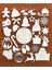 Boyanabilir! 24 Parça Ahşap Yılbaşı Süs Seti (Ortalama 6-10CM) 1