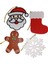 Yılbaşı Çam Ağacı Süsleri 4 Lü Set Noel Baba, Kurabiye, Kar, Çorap 4