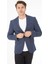 5121 Dar Kalıp Örme Kumaş Lacivert Erkek Blazer Ceket 1