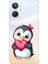Realme 10 Uyumlu Kalpli Penguen Desenli Silikon Kılıf 1