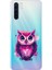 Oppo A91 Uyumlu Neon Baykuş Desenli Silikon Kılıf 1