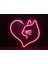Neon LED Duvar Dekoratif Aydınlatma -Kedi Kalp, 25X25CM- 1
