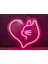 Neon LED Duvar Dekoratif Aydınlatma -Kedi Kalp, 25X25CM- 2
