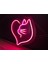 Neon LED Duvar Dekoratif Aydınlatma -Kedi Kalp, 25X25CM- 4