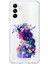 Samsung Galaxy M34 Uyumlu Çiçekli Kadın Desenli Silikon Kılıf 1