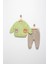 Unısex Bebek Pastel Yeşil 6 Ay Pamuklu Şardonlu 3 Ip Sweatshırt Jogger Takım 1