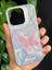 Apple iPhone 16 Pro [2024] Gümüş Tüy Desenli Kelebekler Arkası Sert Yanları Yumuşak Silikon Kılıf 1