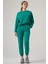 Sanderona Yeşil Oversize Iki Iplik Sweatshirt 3