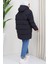 Kadın Oversize Kalıp Standart Beden Kraşlı Dolgulu Mont 5