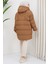 Kadın Oversize Kalıp Standart Beden Kraşlı Dolgulu Mont 5