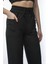 Kadın Keten Pantalon Ve Crop Takım - Siyah 4