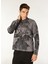 Antrasit Erkek Fermuarlı Yaka Basic Fit Desenli Uzun Kollu T-Shirt D4WM-TST3998 1