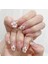 Kadın Jel Nail Art Çiçek Baskılı Design Badem Küt Takma Tırnak 1