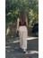Paçası Beli Lastikli Gabardin Pantolon 5