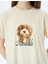 Köpek Baskılı Kısa Kollu Bisiklet Yaka T-Shirt 5
