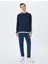Kontrast Detaylı Bisiklet Yaka Oversize Sweatshirt 2