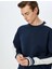 Kontrast Detaylı Bisiklet Yaka Oversize Sweatshirt 1