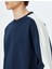 Kontrast Detaylı Bisiklet Yaka Oversize Sweatshirt 5