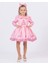 Kız Çocuk Barbie Elbisesi Bebe Yaka Uzun Kollu + Toka Hediyeli 1-8 Yaş 2